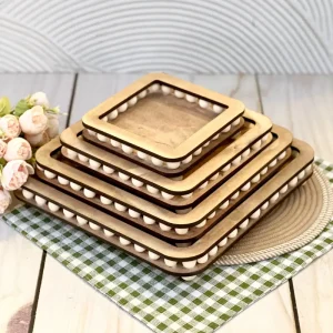 سینی چوبی مربع مهره دار