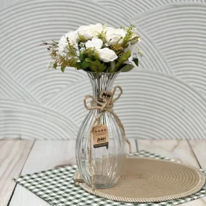 گلدان بلند شیشه ای خطی