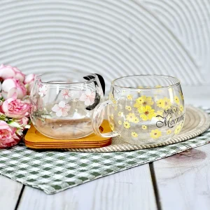 لیوان پیرکس بزرگ طرح شکوفه
