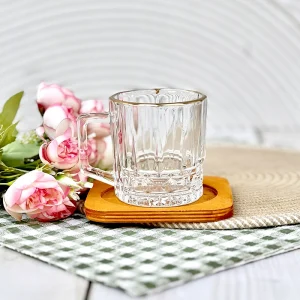 نیم لیوان دسته دار اوا لب طلا
